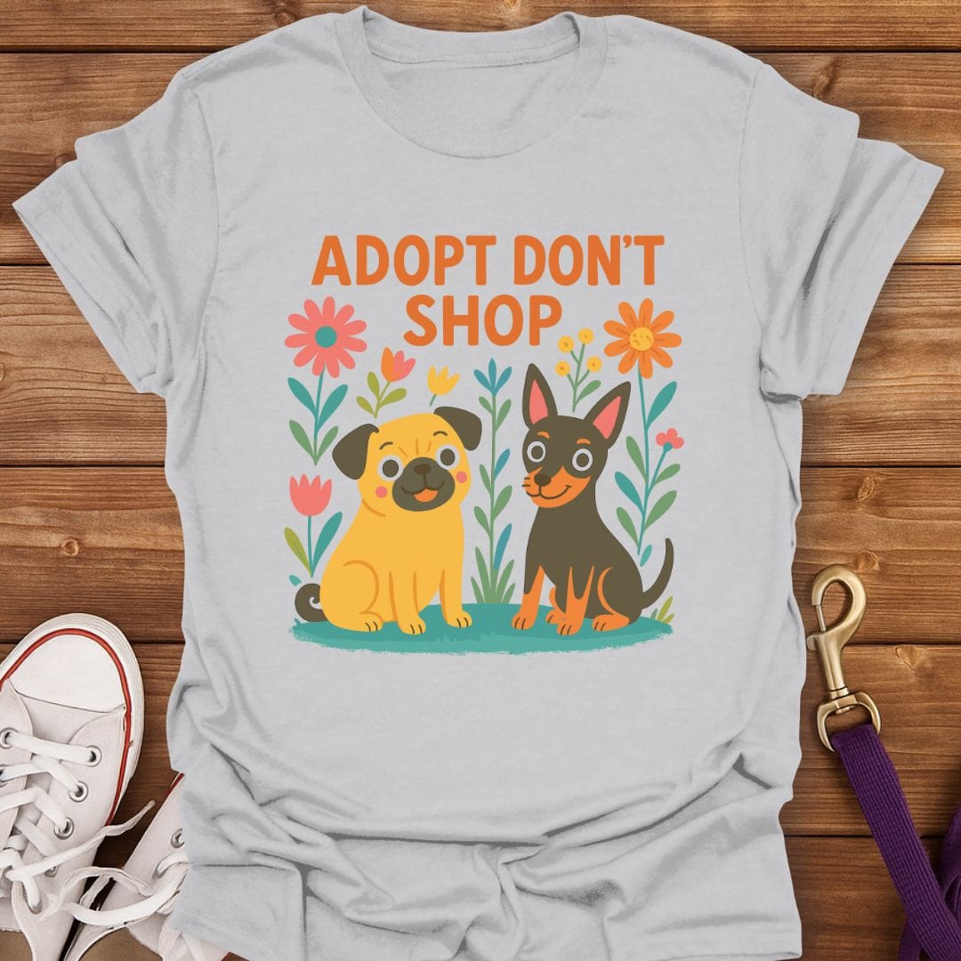 Adopt Don’t Shop Dog Lover T-Shirt Ice Grey / S