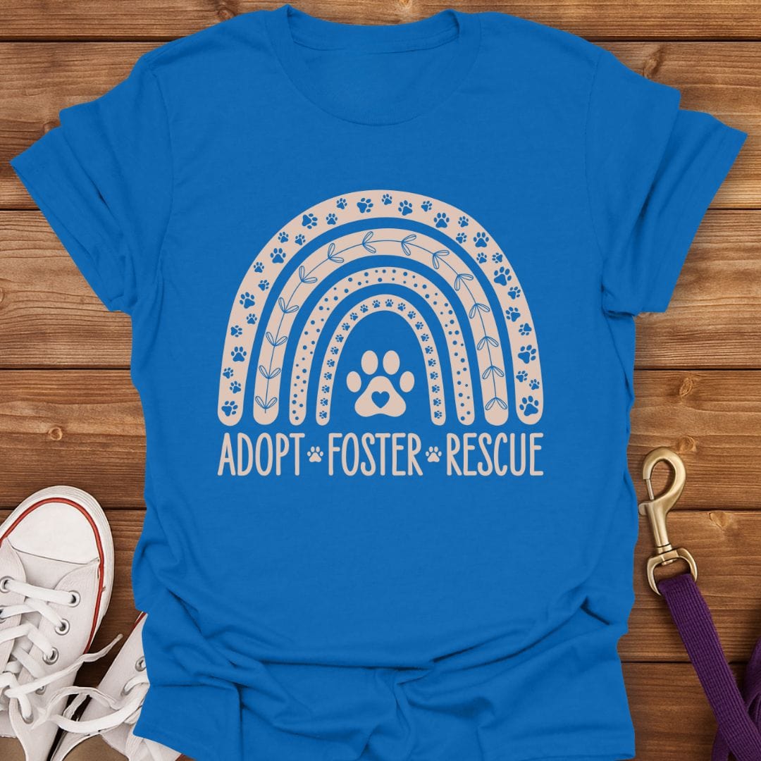Adopt Foster Rescue Rainbow T-Shirt Royal / S