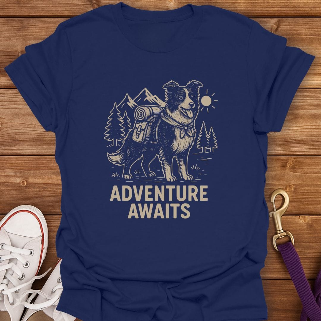 Adventure Awaits Dog T-Shirt Navy / S