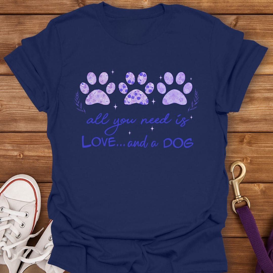 All You Need Is Love And A Dog T-Shirt Navy / S