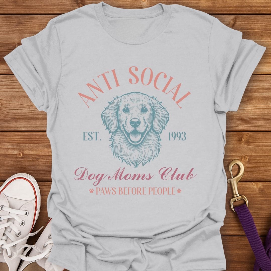 Anti Social Dog Moms Club T-Shirt Ice Grey / S