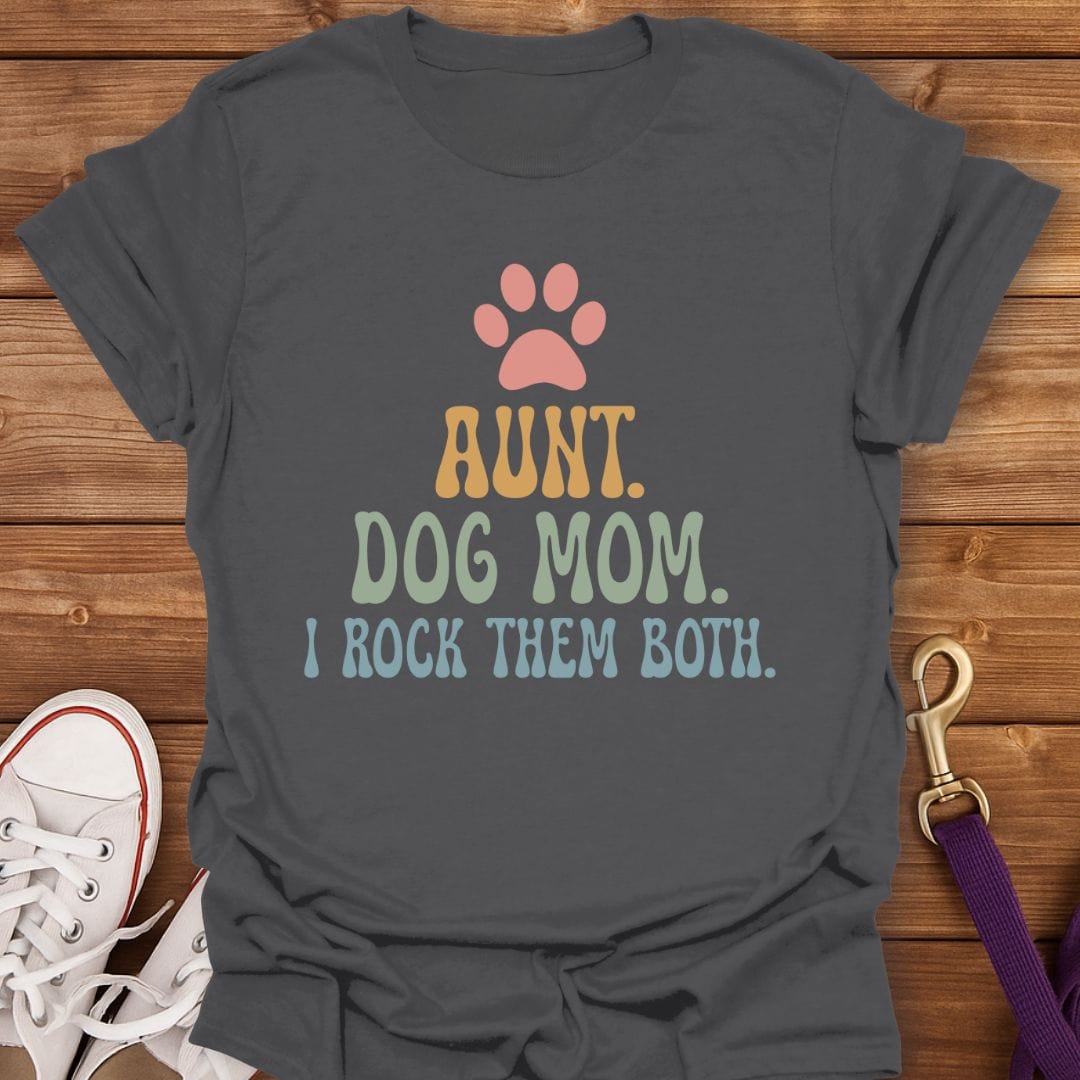 Auntie Dog Mom Pride T-Shirt Charcoal / S