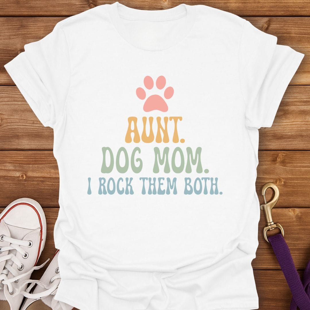Auntie Dog Mom Pride T-Shirt White / S