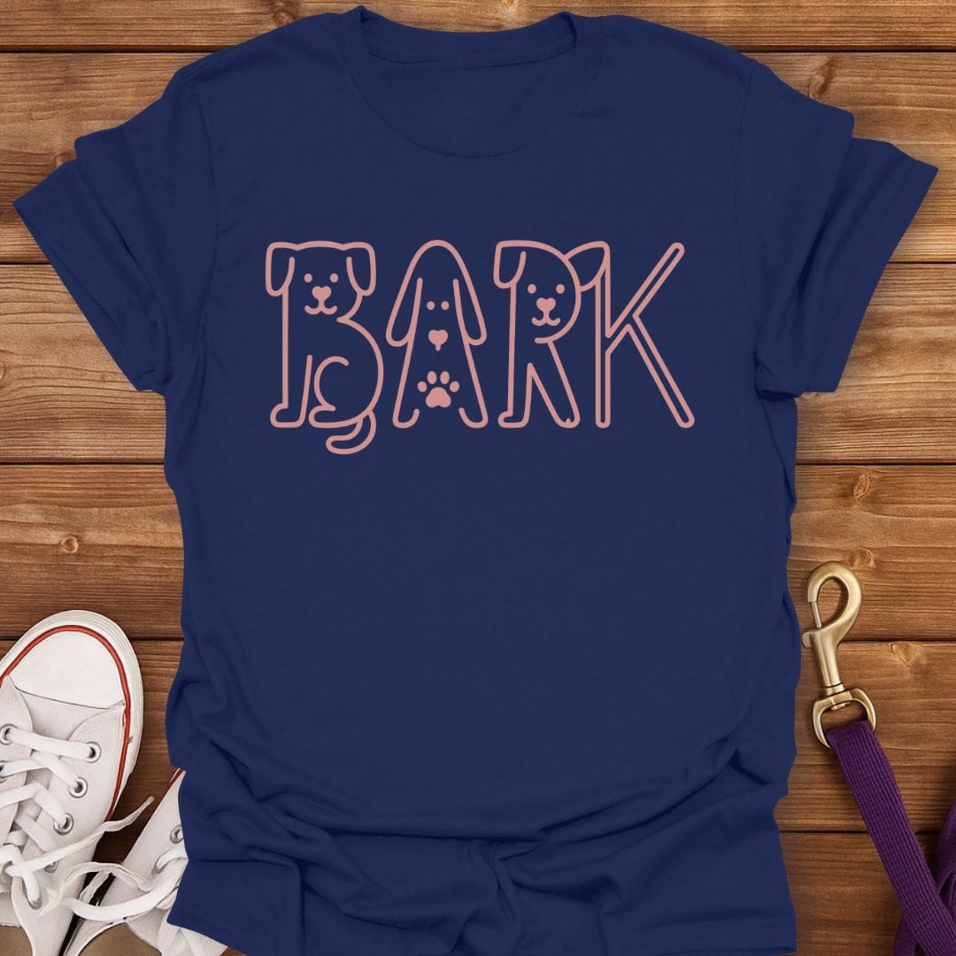 BARK Dog Lettering T-Shirt Navy / S