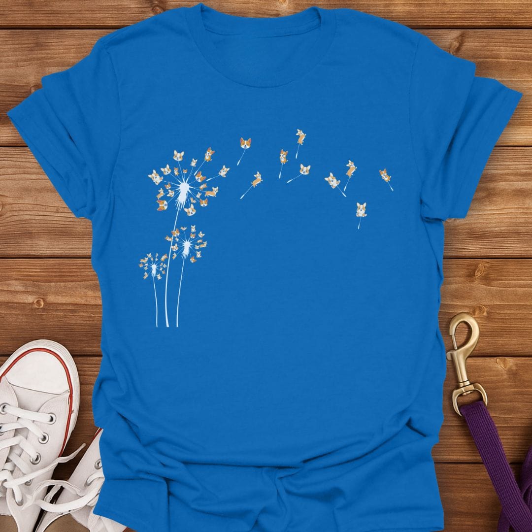 Corgi Dandelion Wishes T-Shirt Royal / S