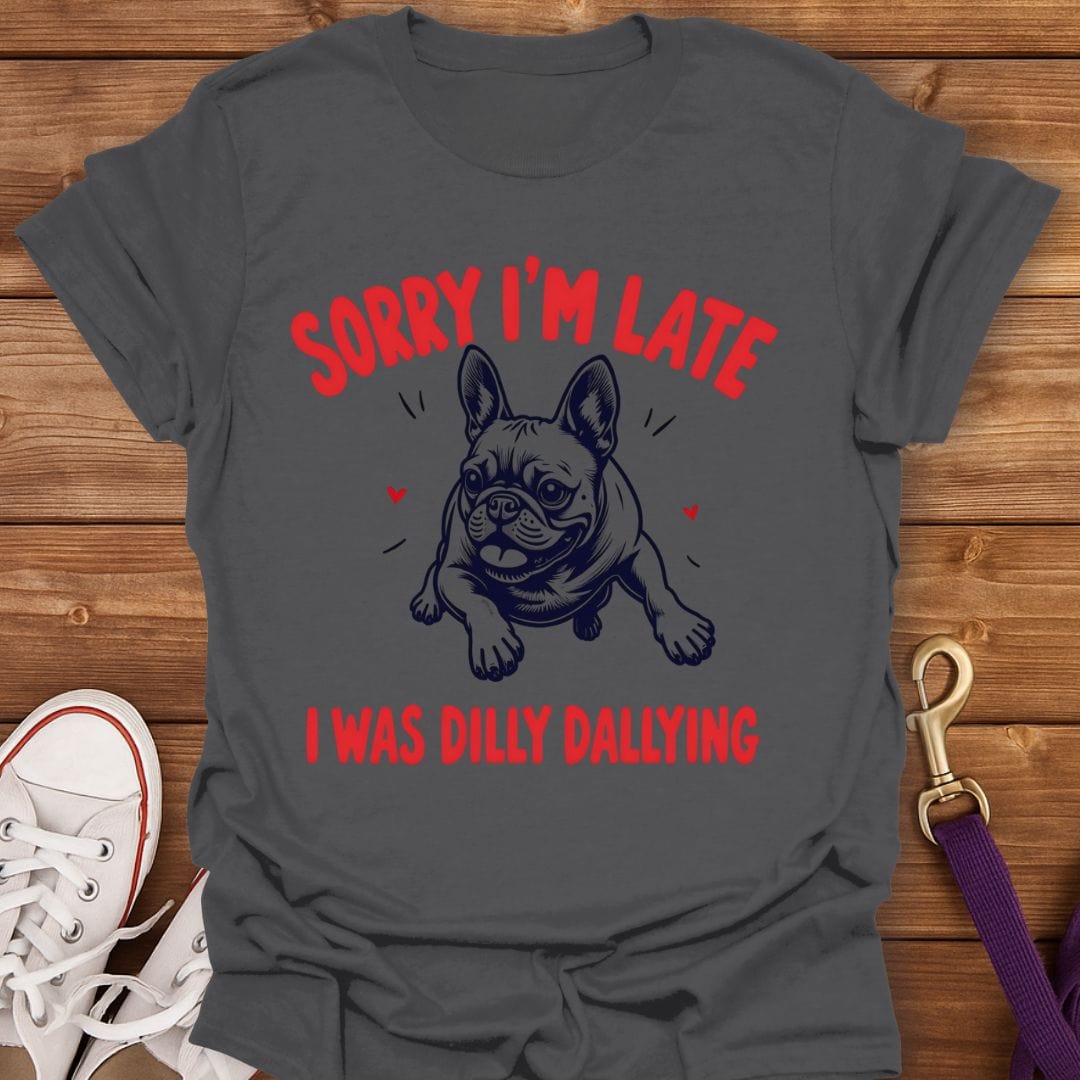 Dilly Dallying Frenchie T-Shirt Charcoal / S