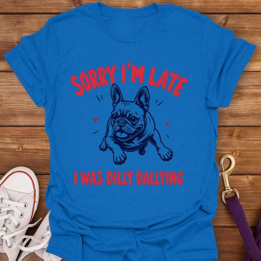 Dilly Dallying Frenchie T-Shirt Royal / S