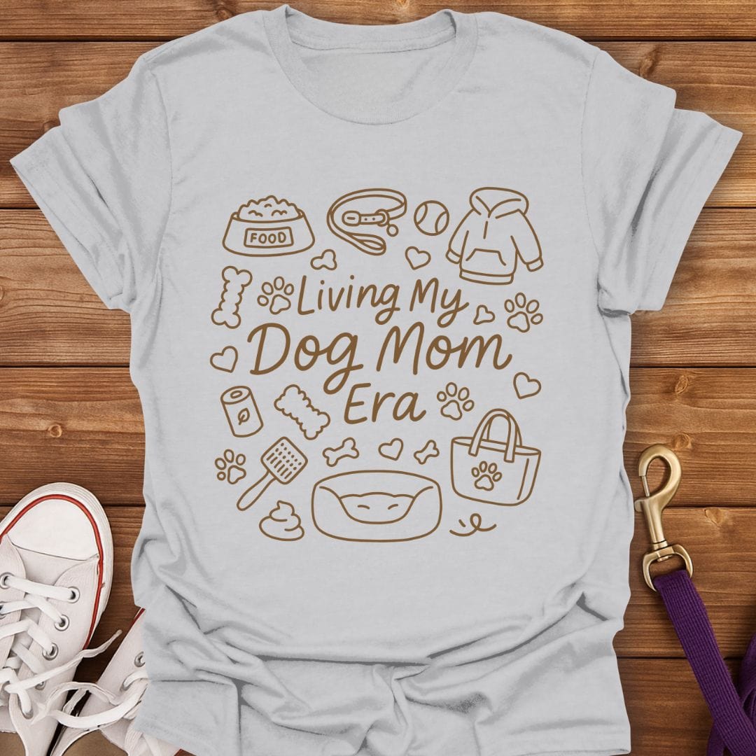 Dog Mom Era Outline T-Shirt Ice Grey / S