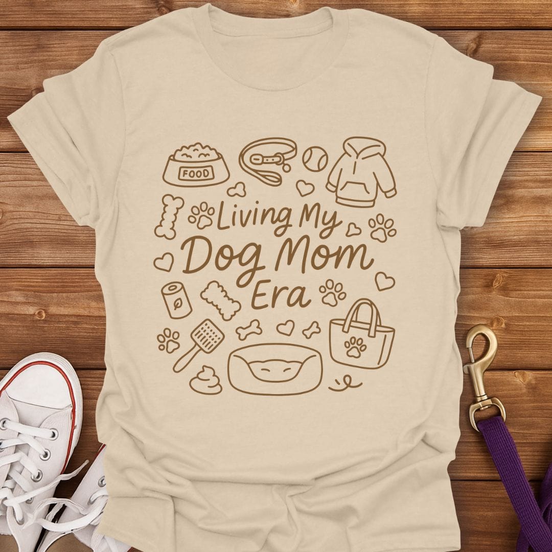 Dog Mom Era Outline T-Shirt Sand / S