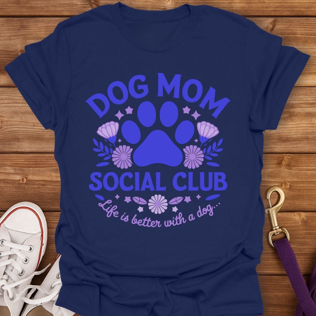 Dog Mom Social Club T-Shirt Navy / S