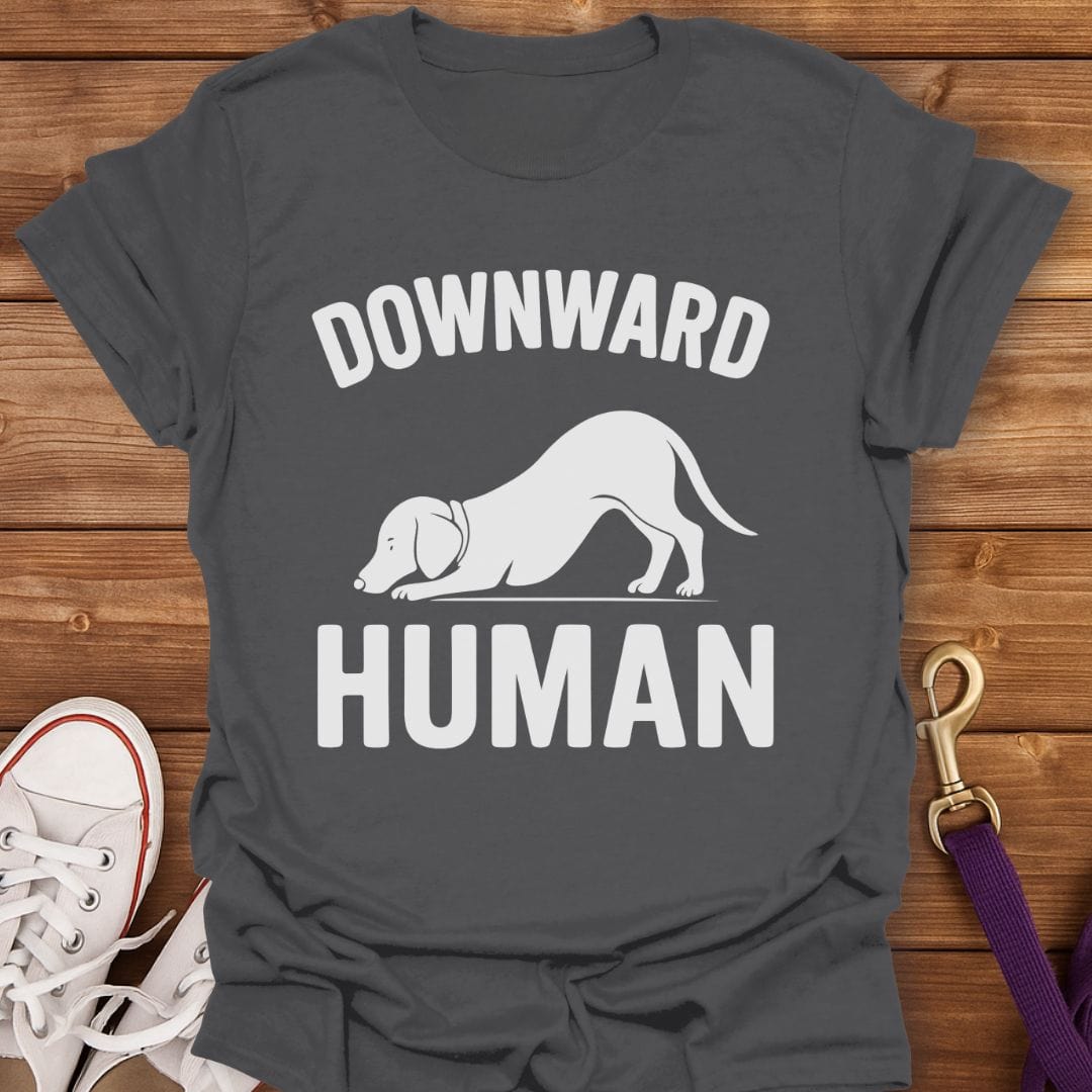 Downward Human Dog Yoga T-Shirt Charcoal / S