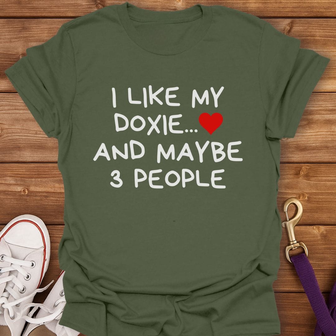 Doxie and Maybe 3 People T-Shirt Military Green / S