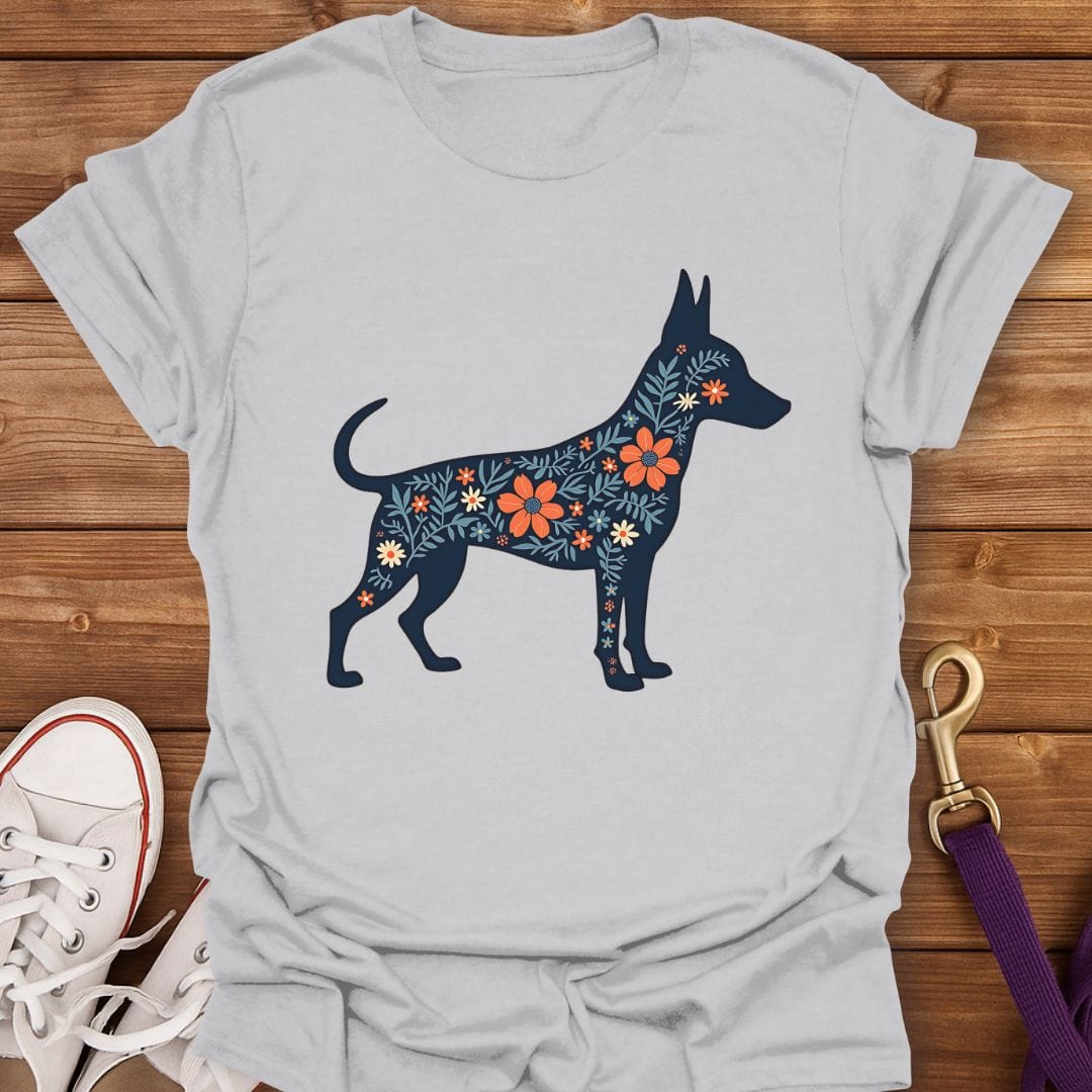 Floral Min Pin Silhouette T-Shirt Ice Grey / S