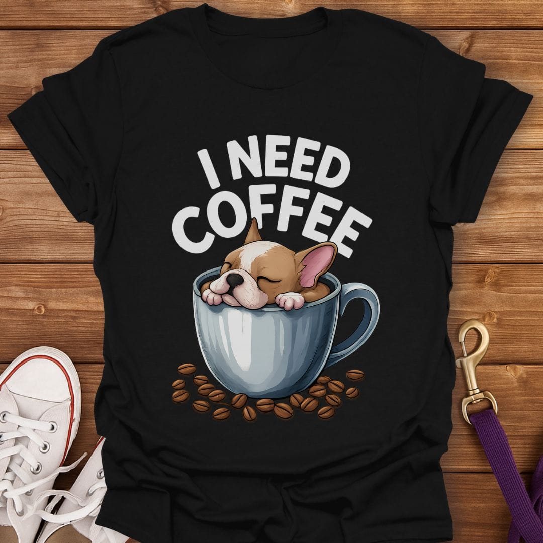 French Bulldog Coffee Nap T-Shirt Black / S