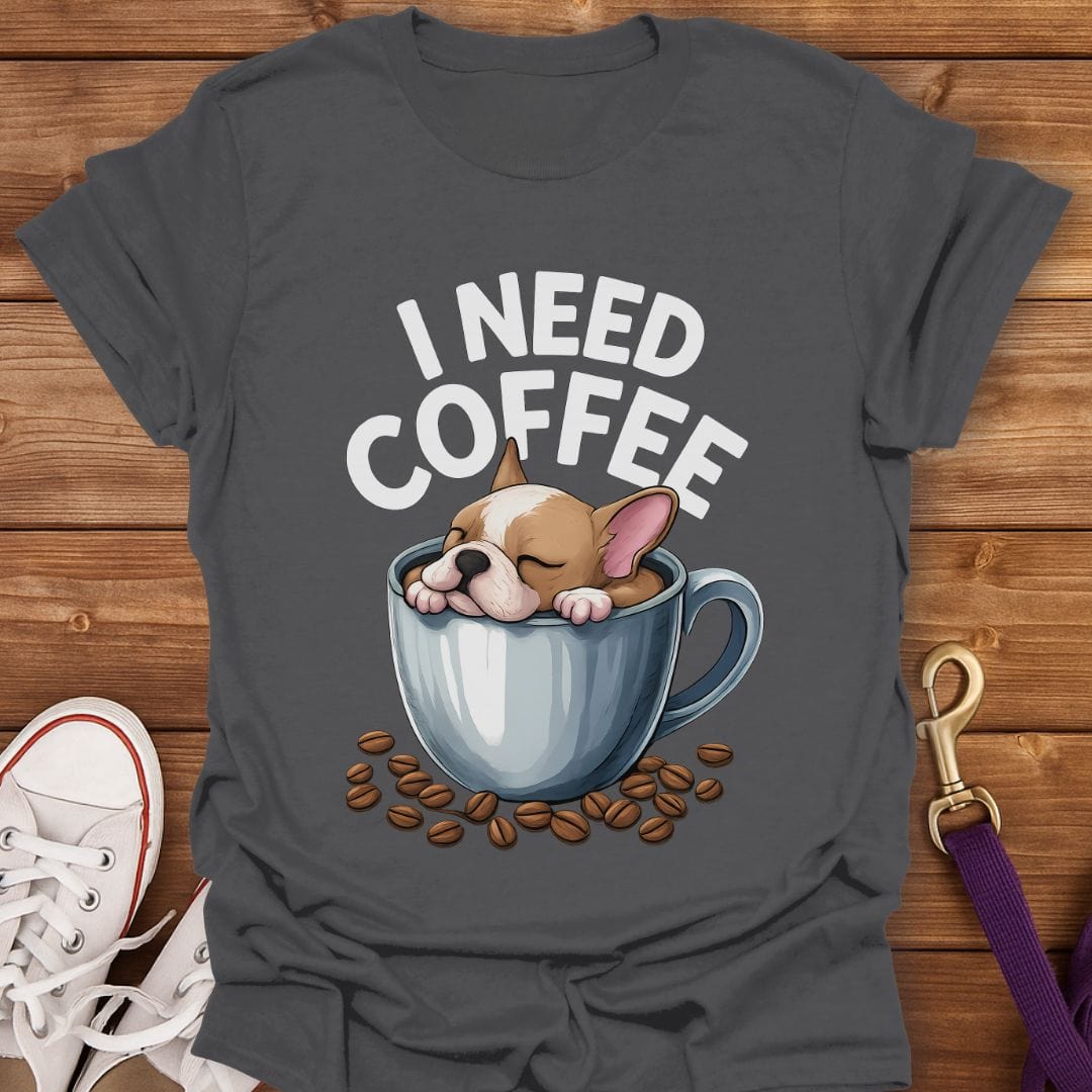French Bulldog Coffee Nap T-Shirt Charcoal / S