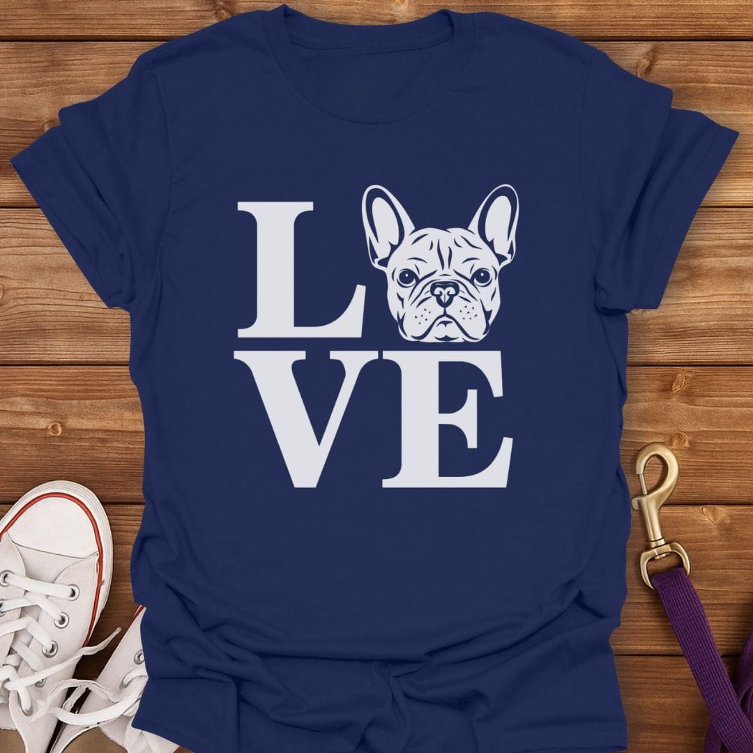 Frenchie Love Letters T-Shirt Navy / S
