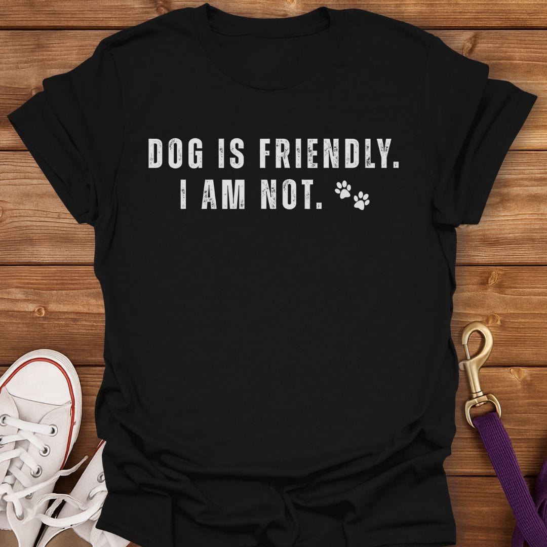 Friendly Dog, Grumpy Human T-Shirt Black / S