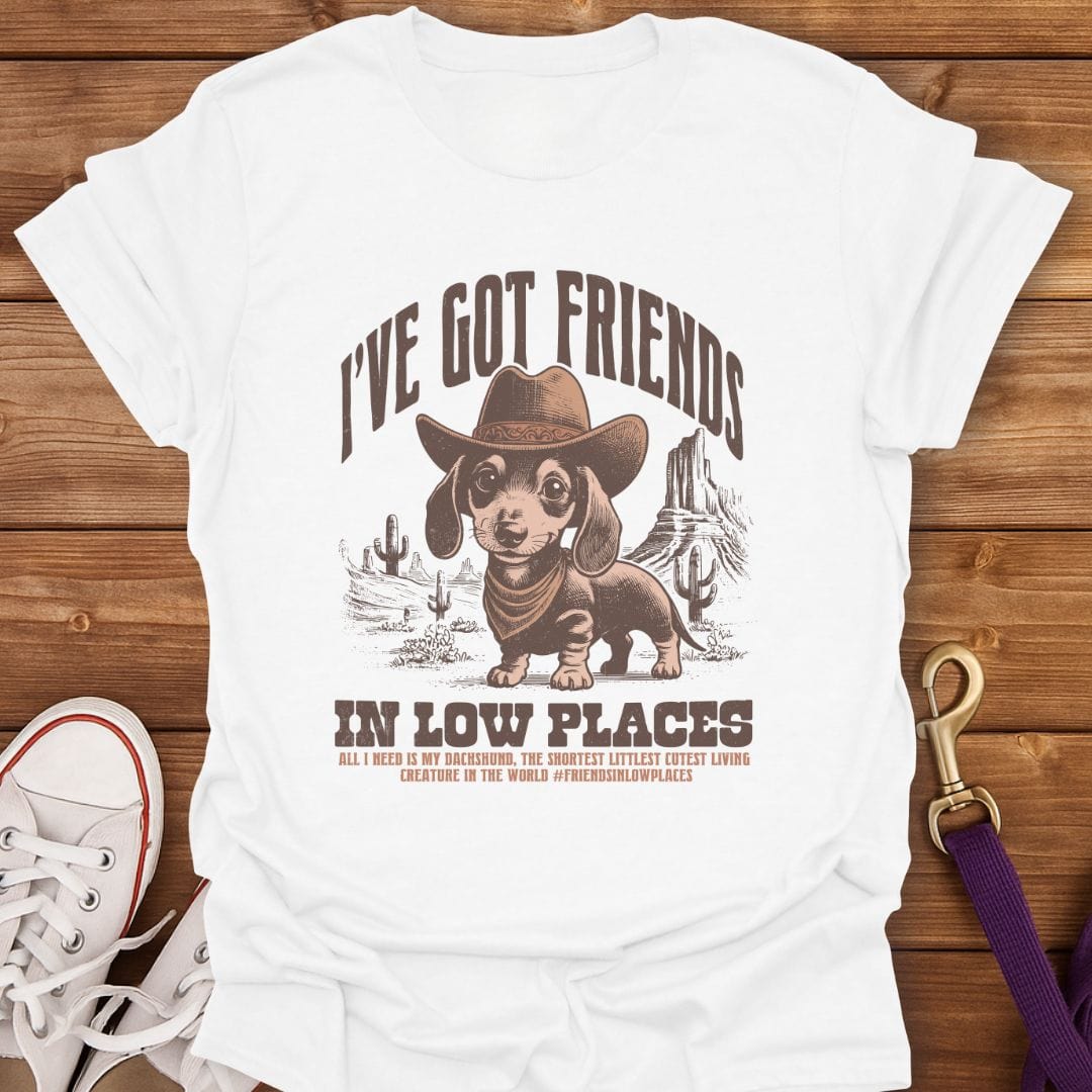 Friends in Low Places Dachshund T-Shirt White / S