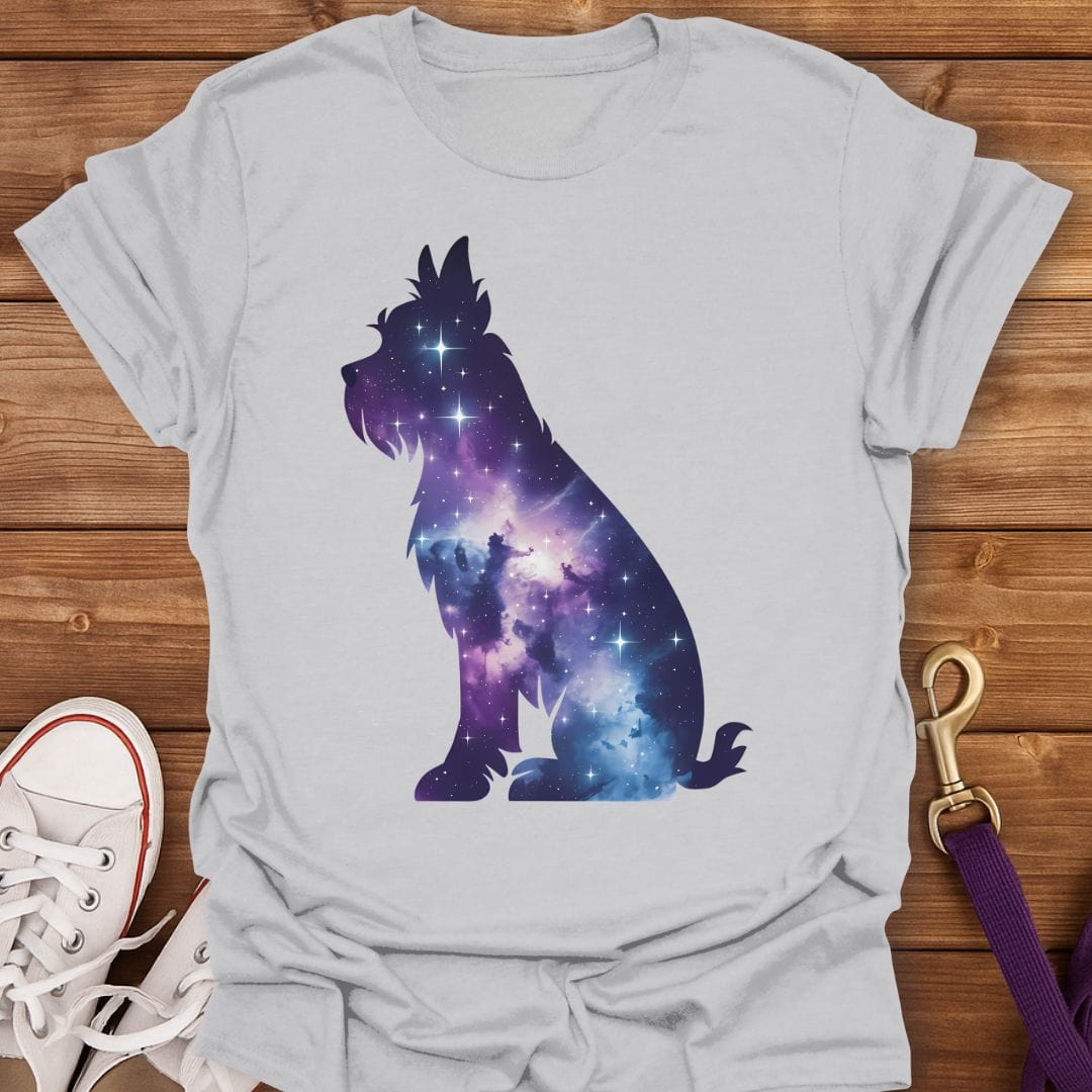 Galaxy Yorkshire Terrier Silhouette T-Shirt Ice Grey / S