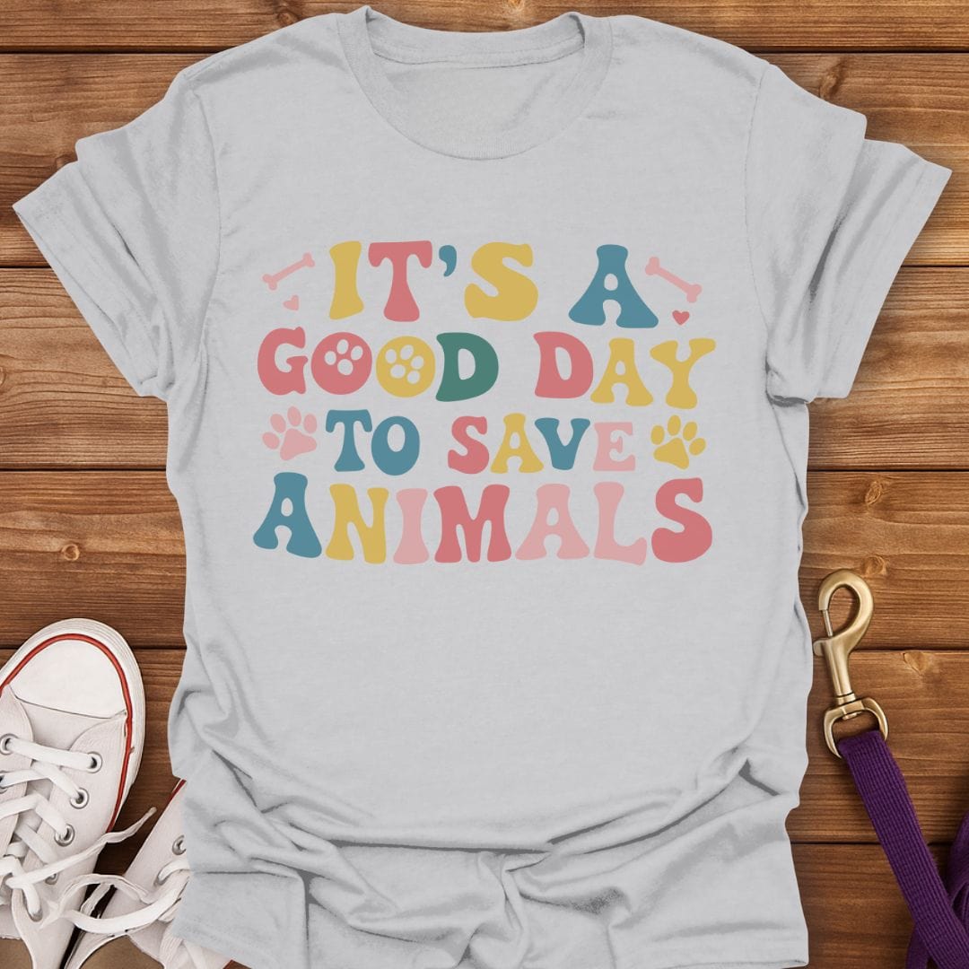 Good Day to Save Animals T-Shirt Ice Grey / S