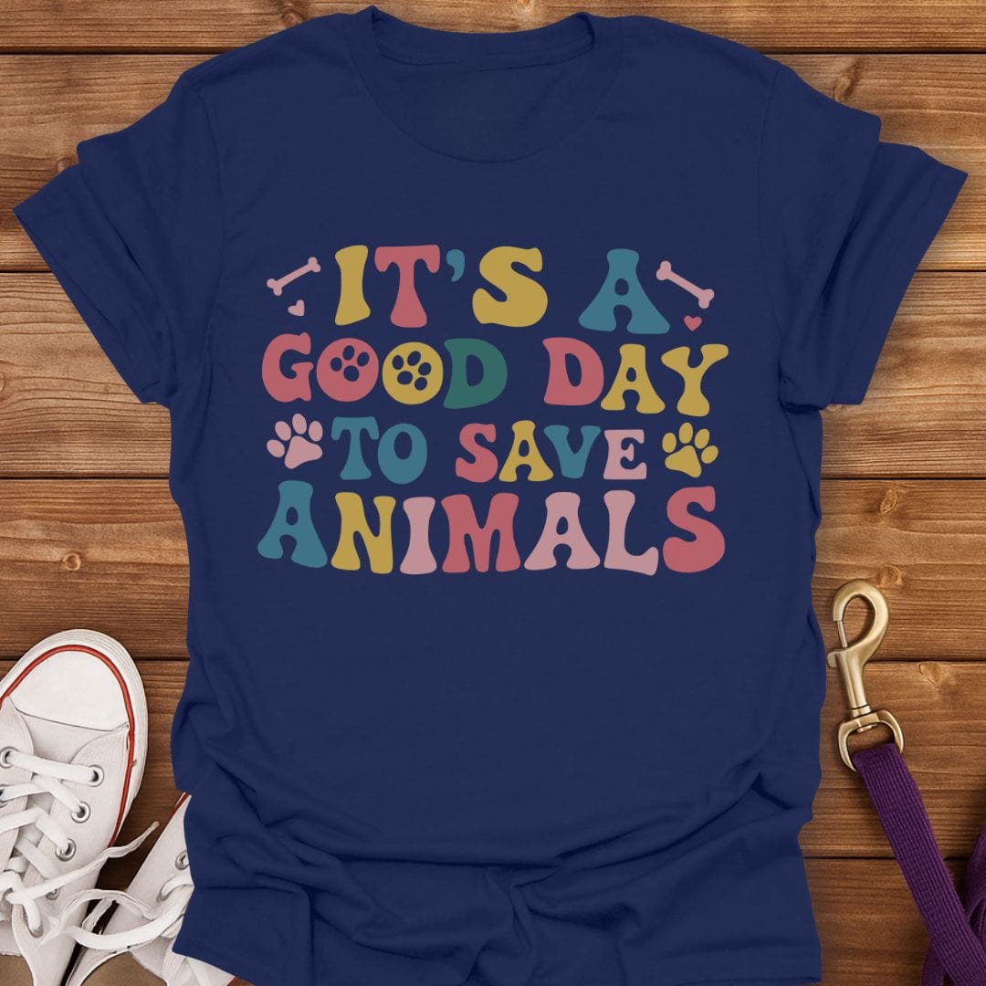 Good Day to Save Animals T-Shirt Navy / S