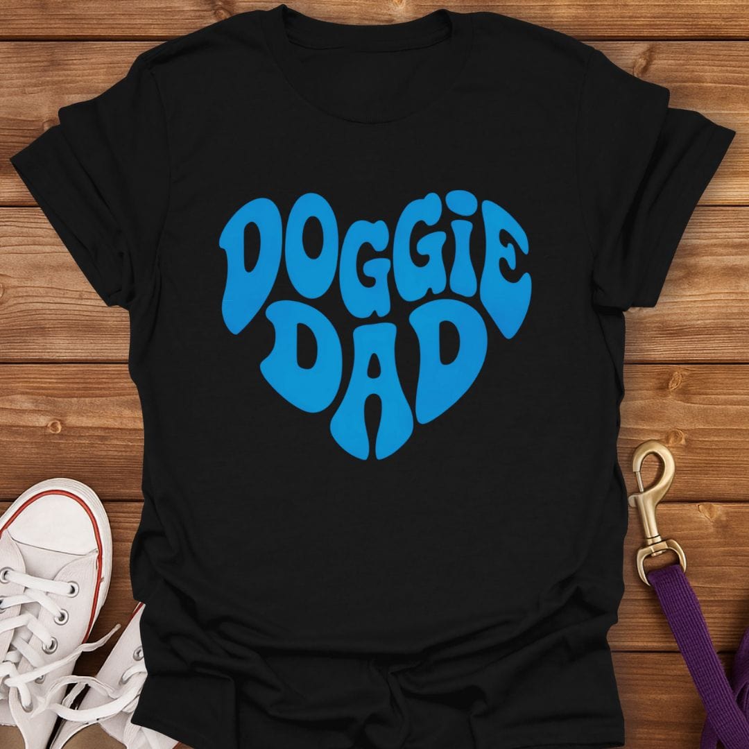 Groovy Doggie Dad Heart T-Shirt Black / S