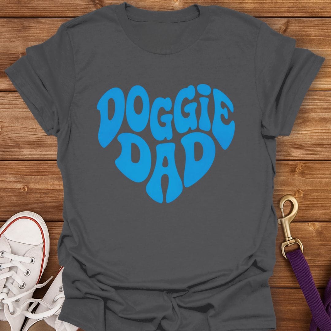 Groovy Doggie Dad Heart T-Shirt Charcoal / S