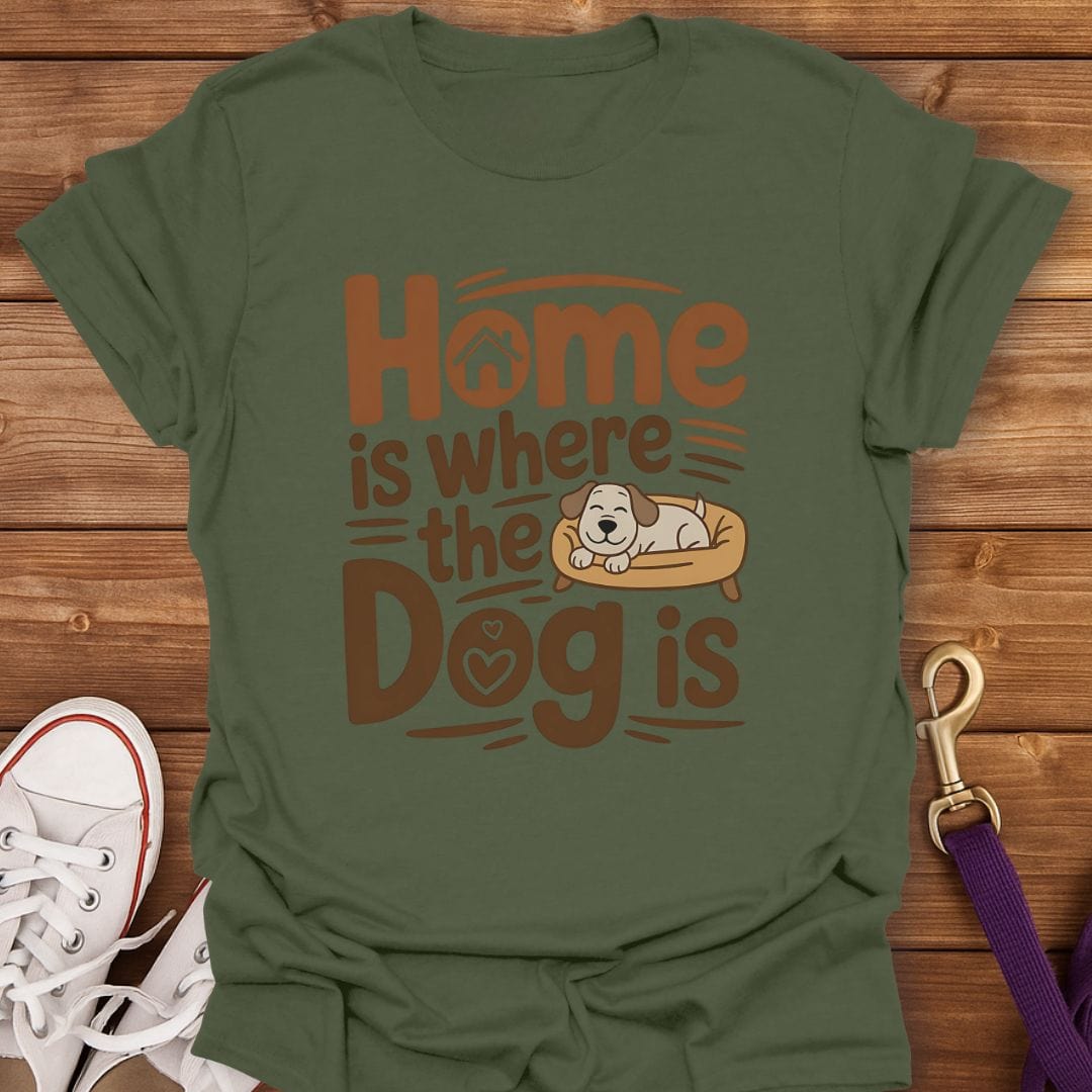 Home Is Where the Dog Is T-Shirt Military Green / S