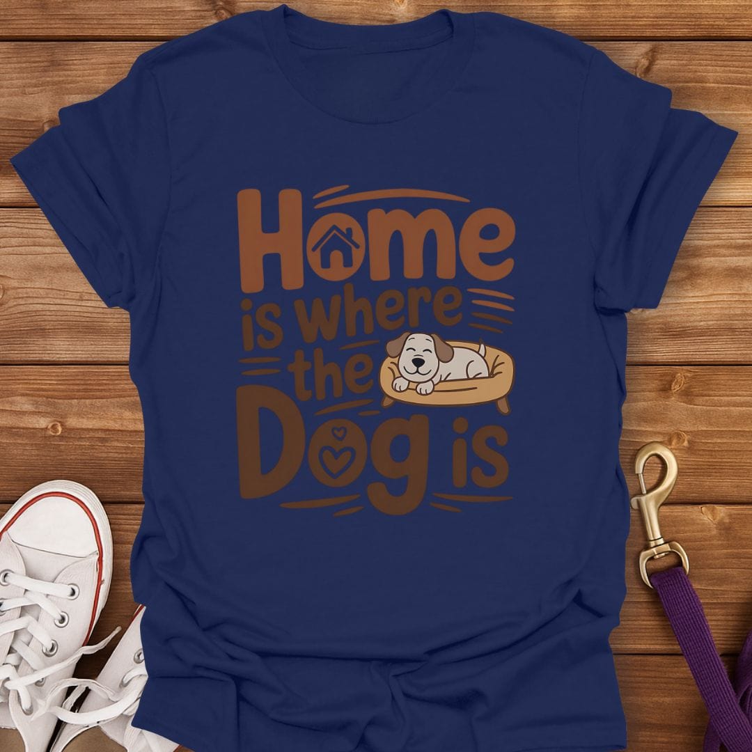Home Is Where the Dog Is T-Shirt Navy / S