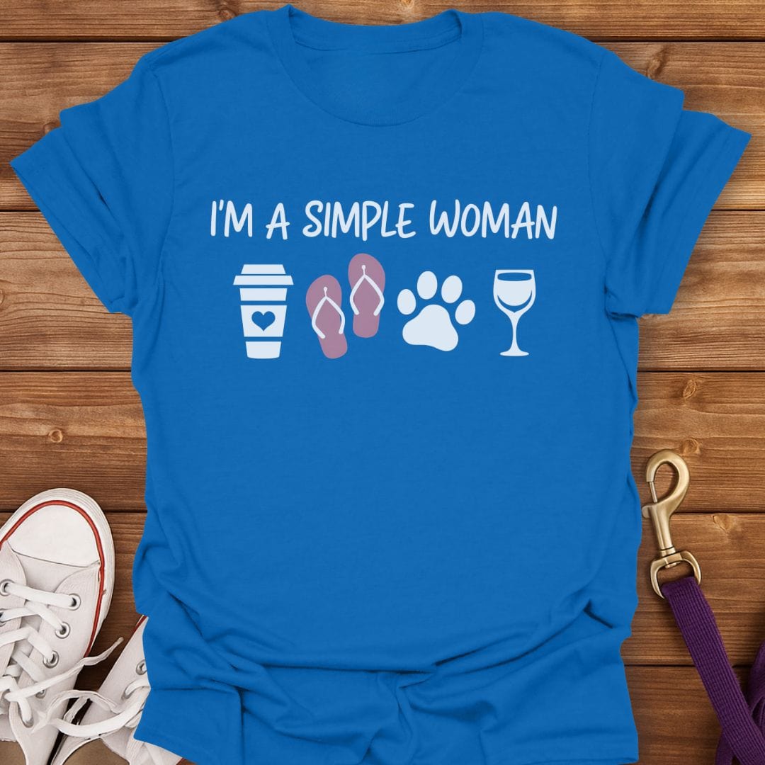 I'm a Simple Woman Dog Mom T-Shirt Royal / S