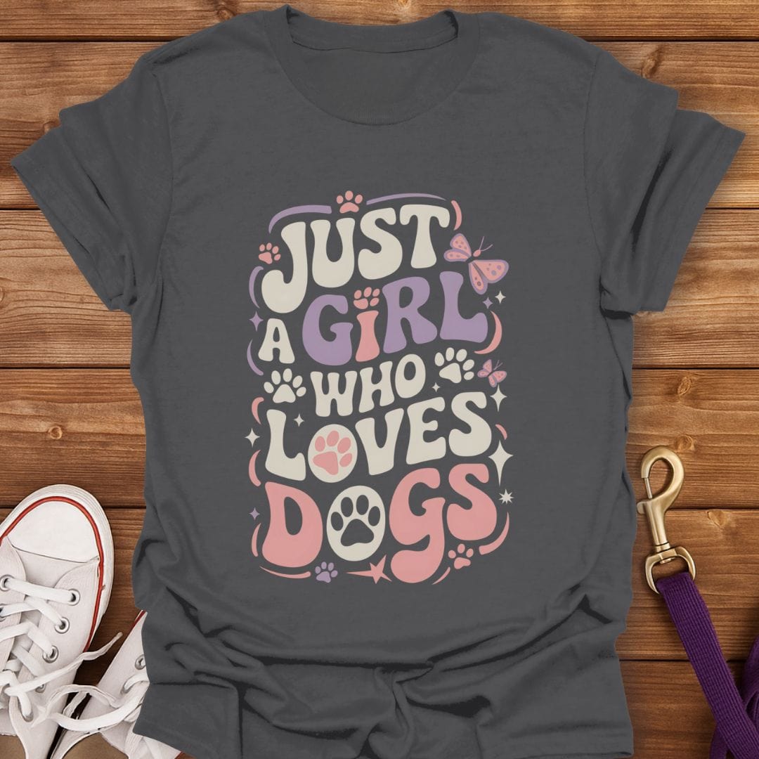 Just a Girl Who Loves Dogs T-Shirt Charcoal / S