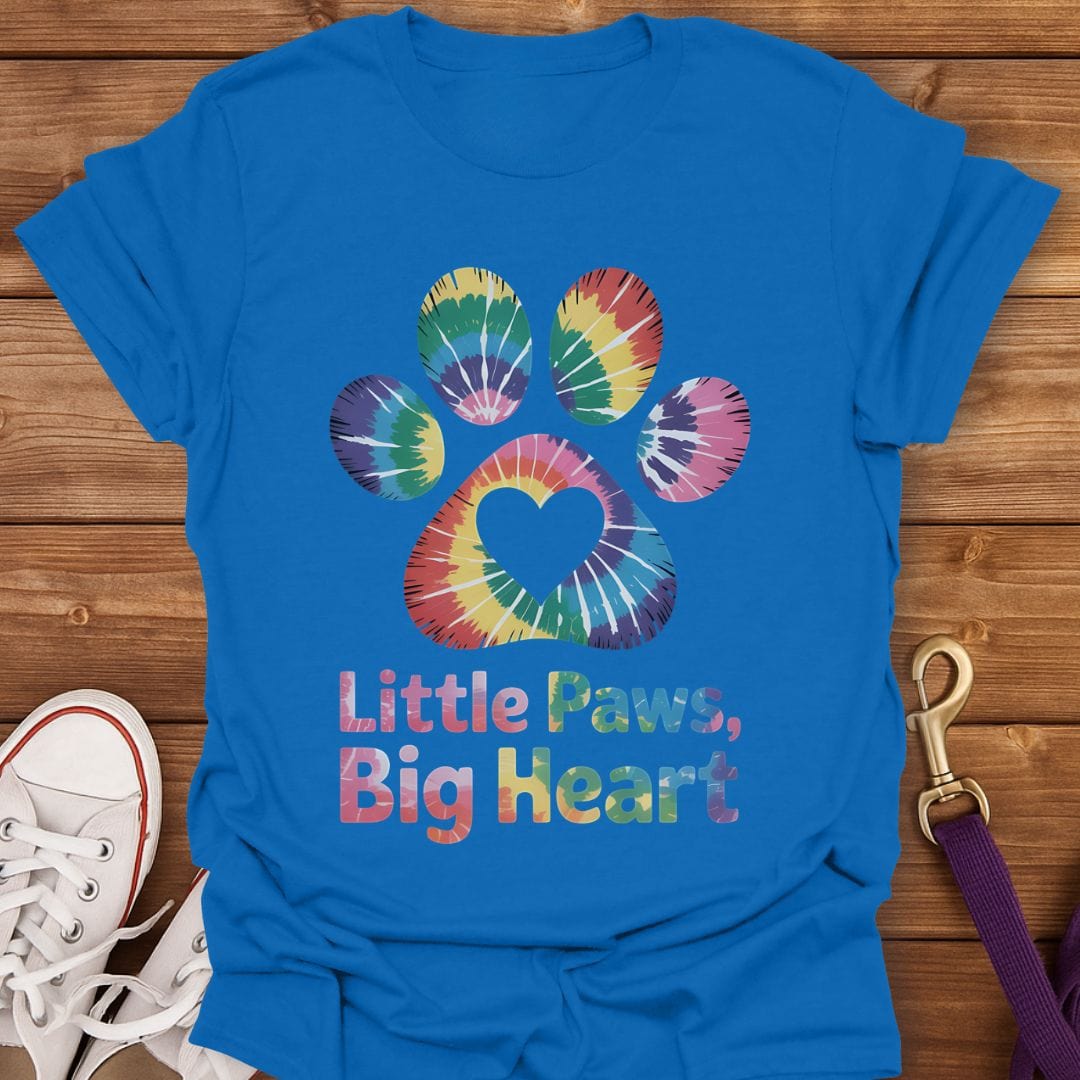 Little Paws Big Heart Tie-Dye T-Shirt Royal / S