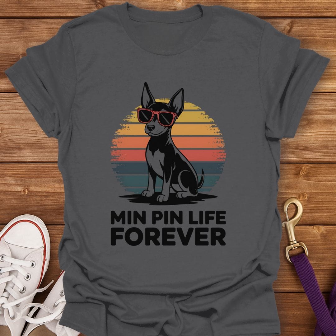 Min Pin Life Forever Sunset T-Shirt Charcoal / S