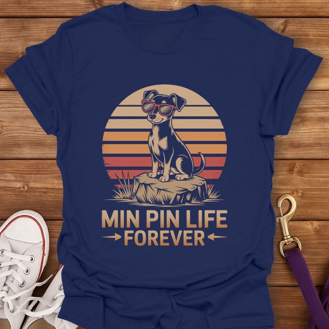 Min Pin Life Forever T-Shirt Navy / S