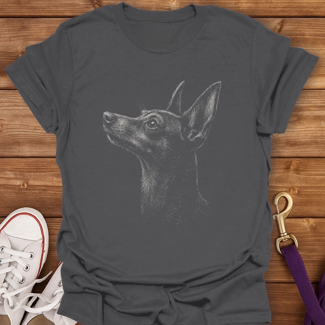 Min Pin Profile Sketch T-Shirt Charcoal / S