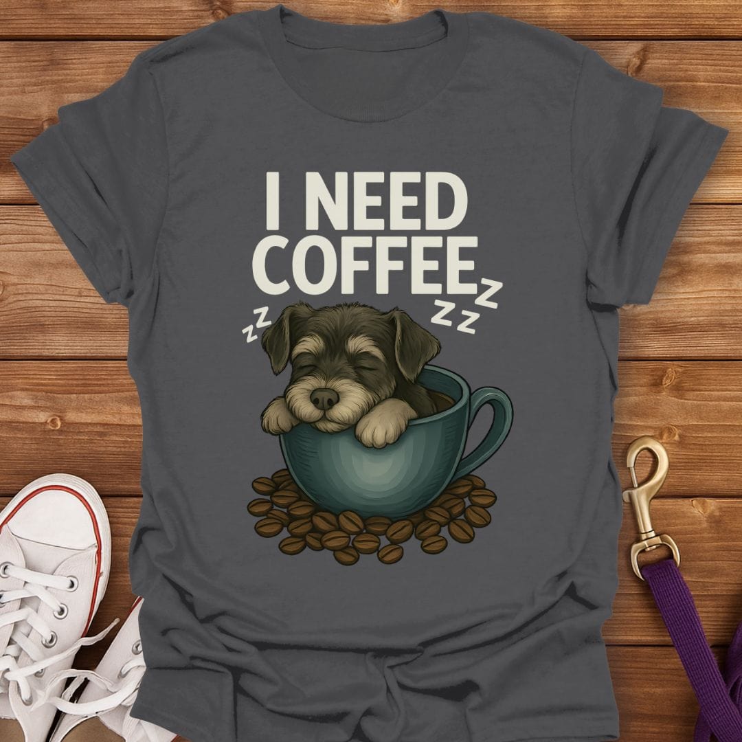 Miniature Schnauzer Coffee T-Shirt Charcoal / S