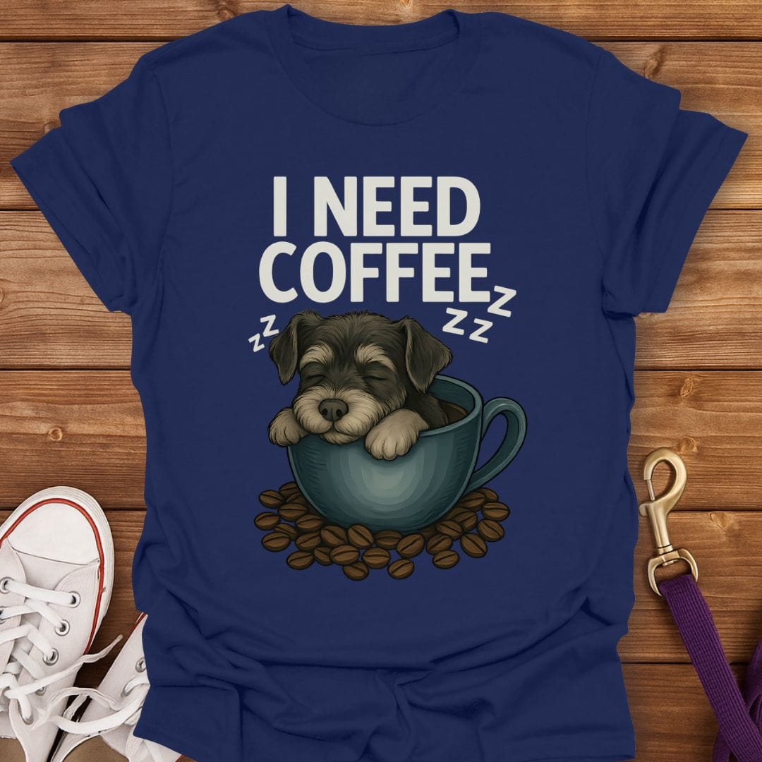 Miniature Schnauzer Coffee T-Shirt Navy / S