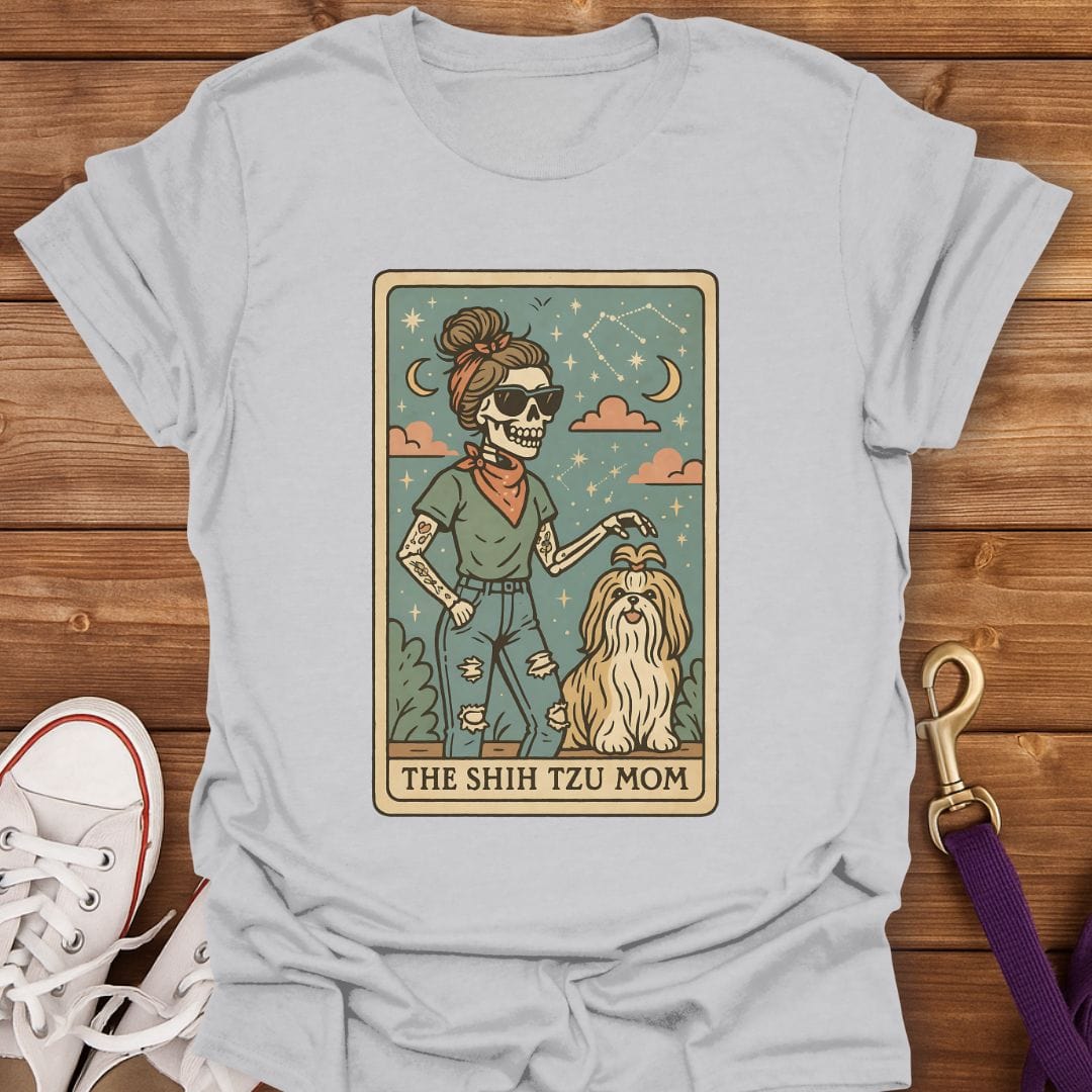 Mystic Shih Tzu Mom T-Shirt Ice Grey / S