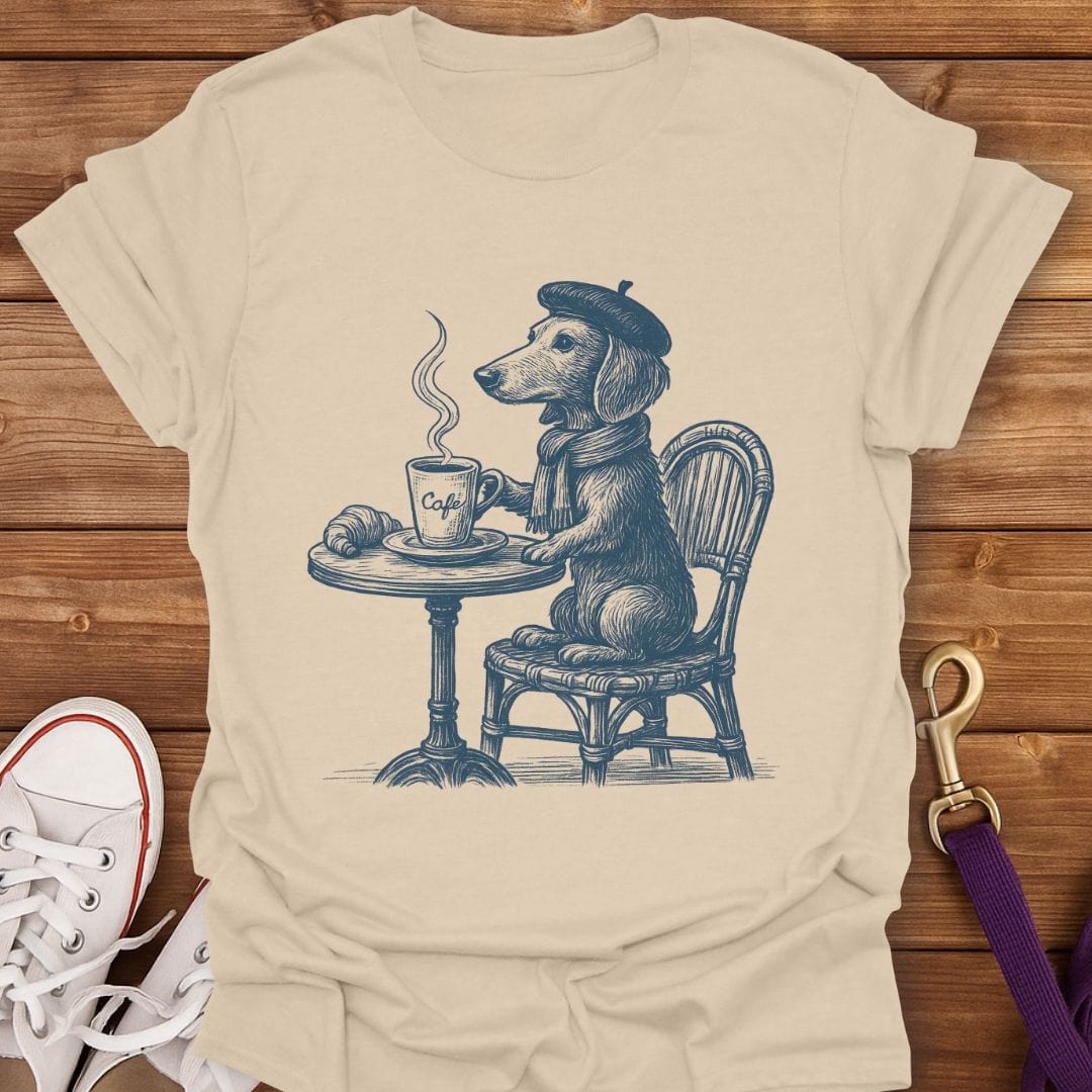 Paris Pup Café T-Shirt Sand / S