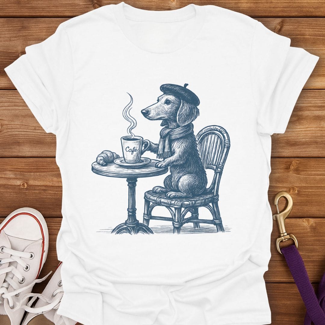 Paris Pup Café T-Shirt White / S