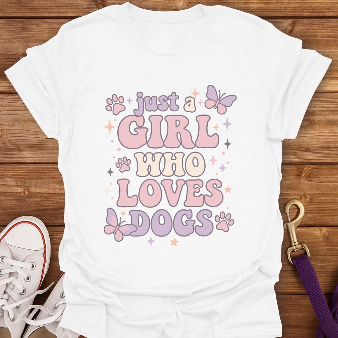Pastel Dog Lover Girl T-Shirt White / S
