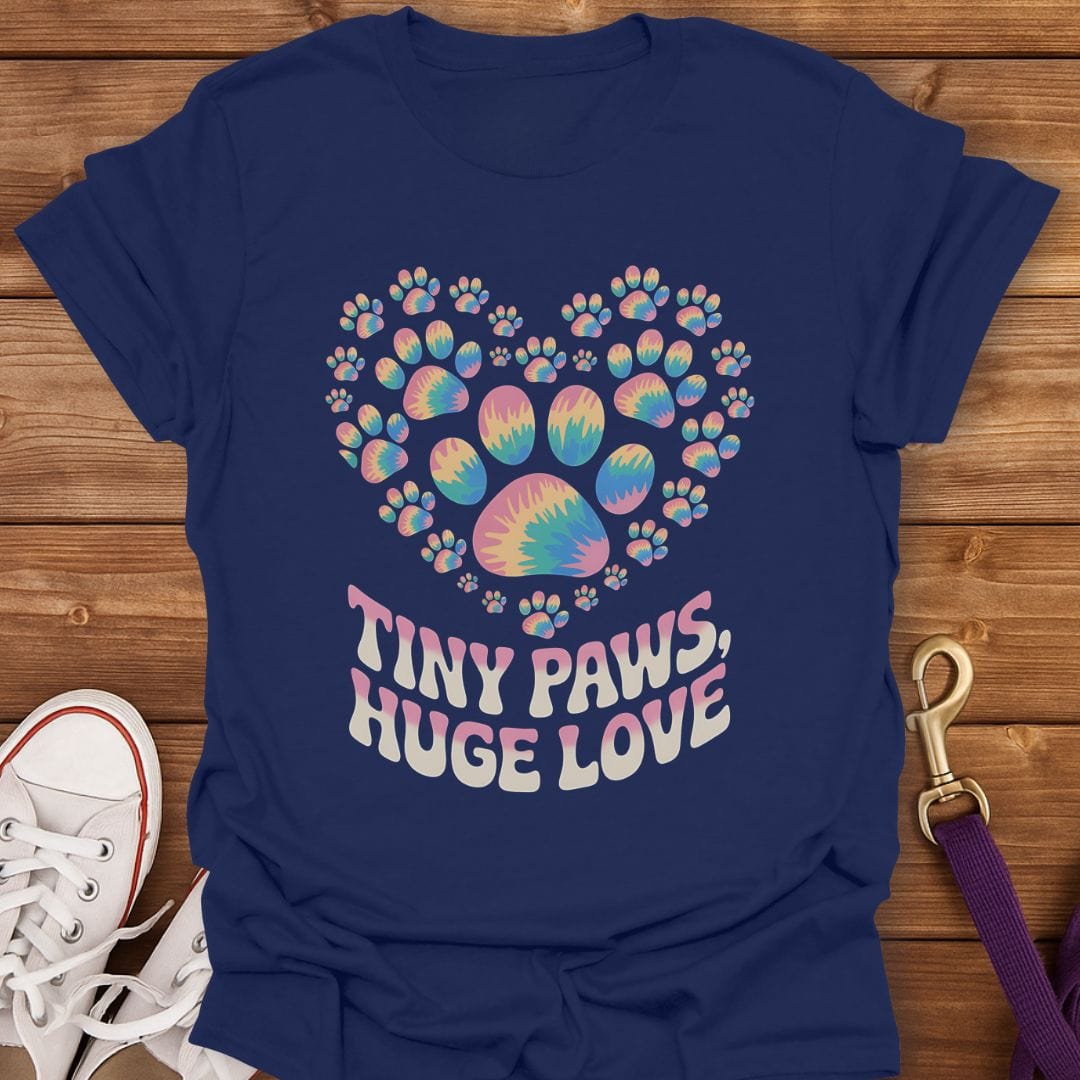 Pastel Paw Love T-Shirt Navy / S