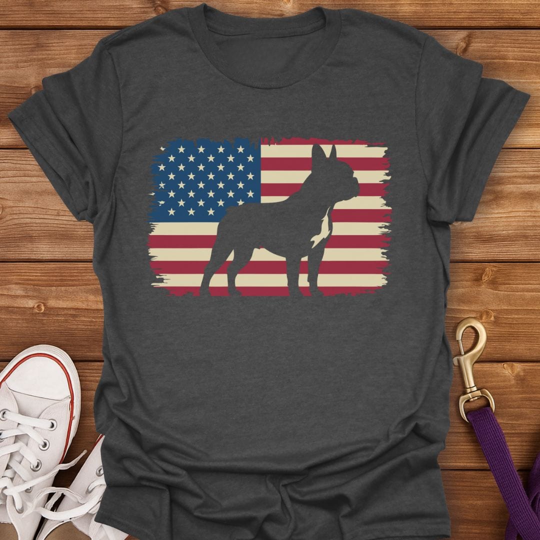 Patriotic Frenchie T-Shirt Dark Heather / S