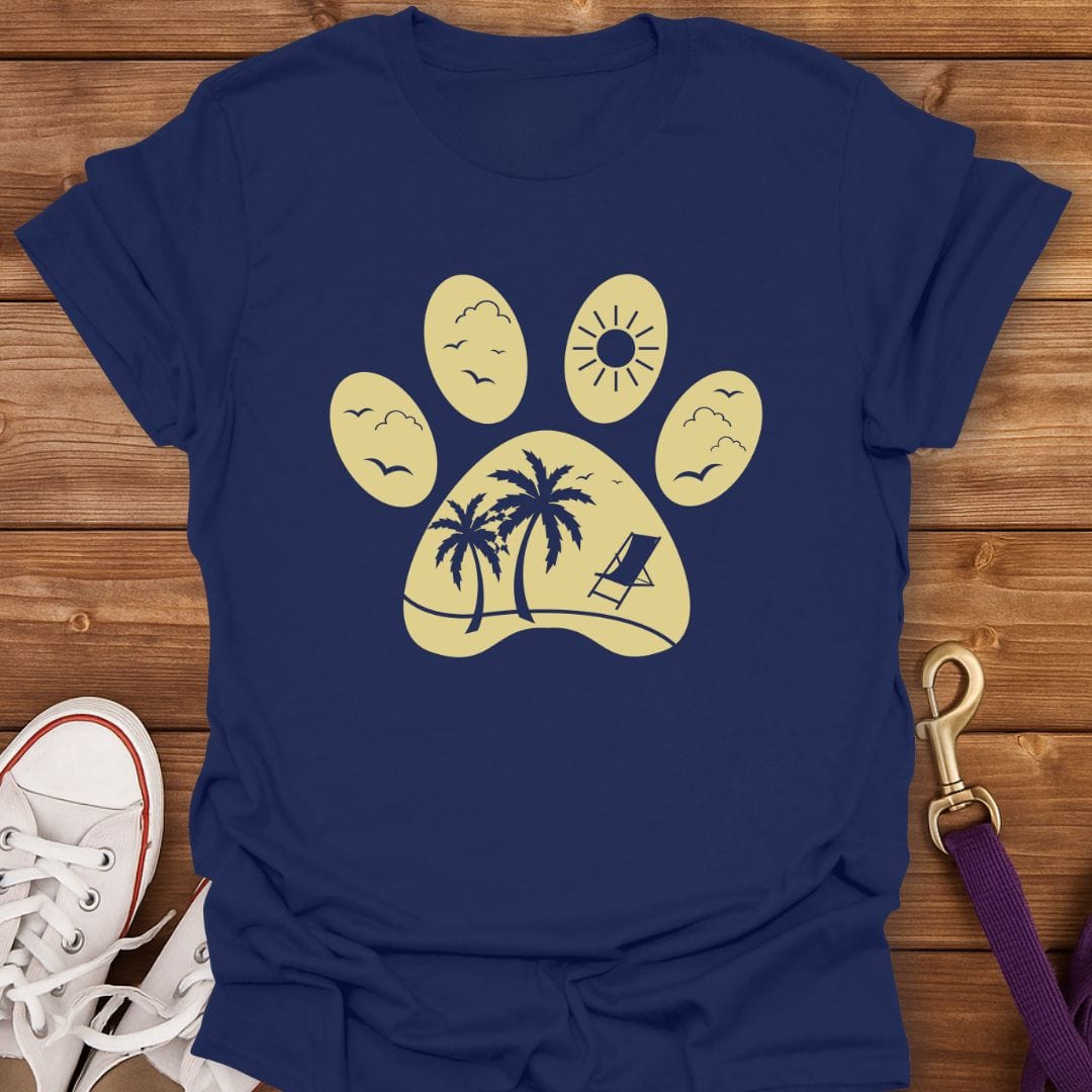 Pawprints in Paradise T-Shirt Navy / S
