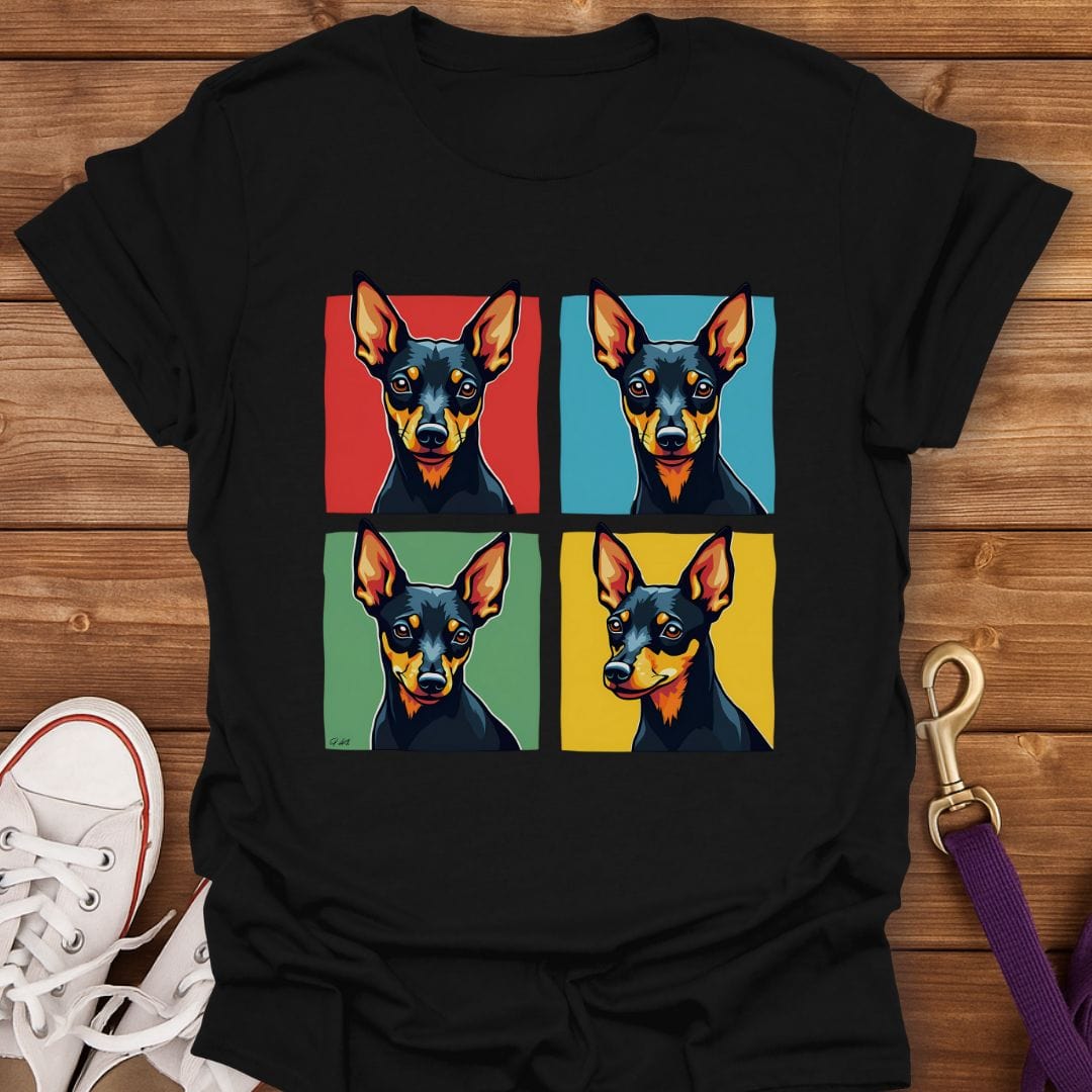 Pop Art Miniature Pinscher T-Shirt Black / S