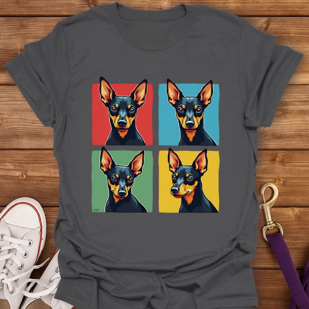 Pop Art Miniature Pinscher T-Shirt Charcoal / S