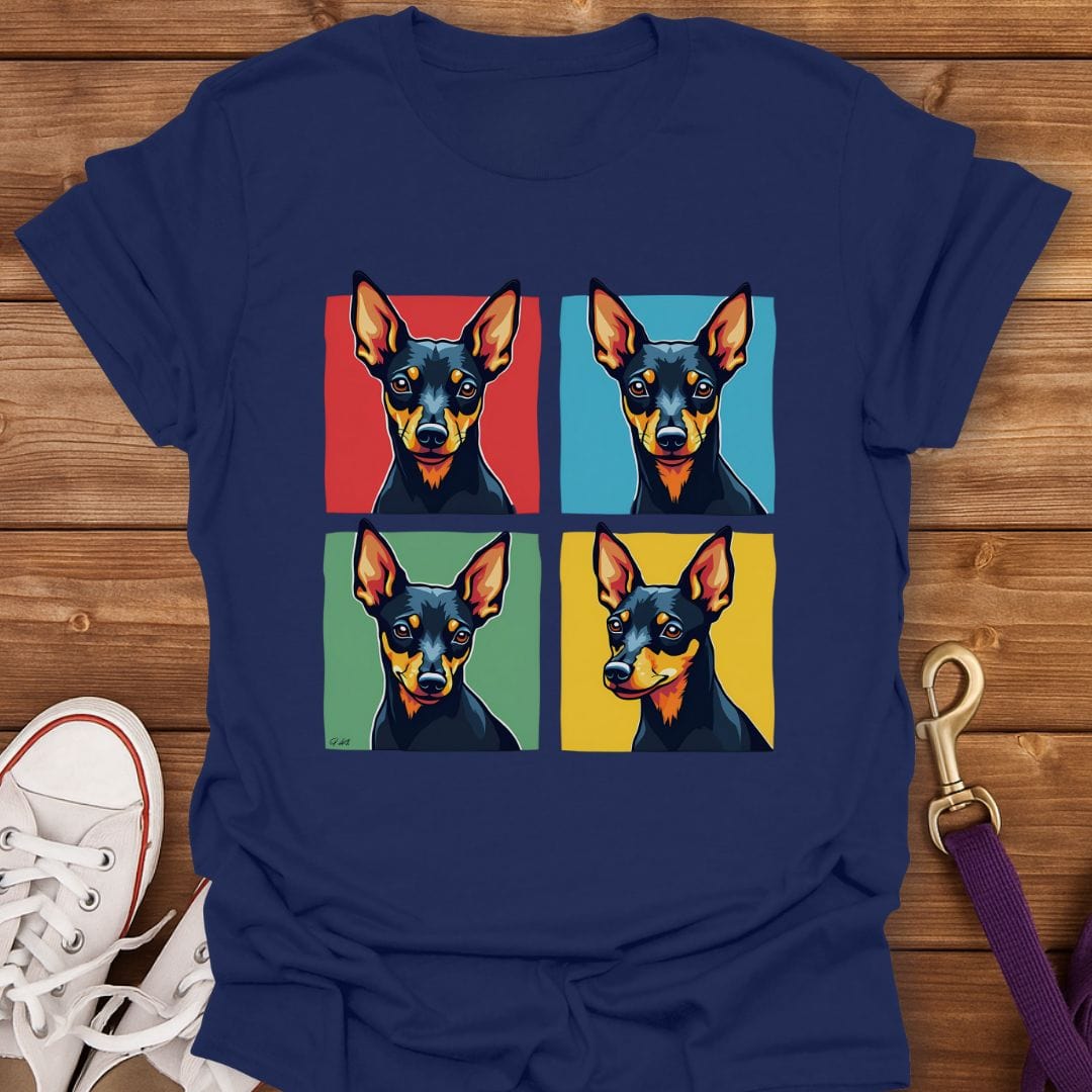 Pop Art Miniature Pinscher T-Shirt Navy / S