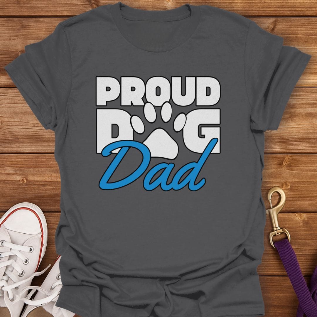 Proud Dog Dad Paw Print T-Shirt Charcoal / S