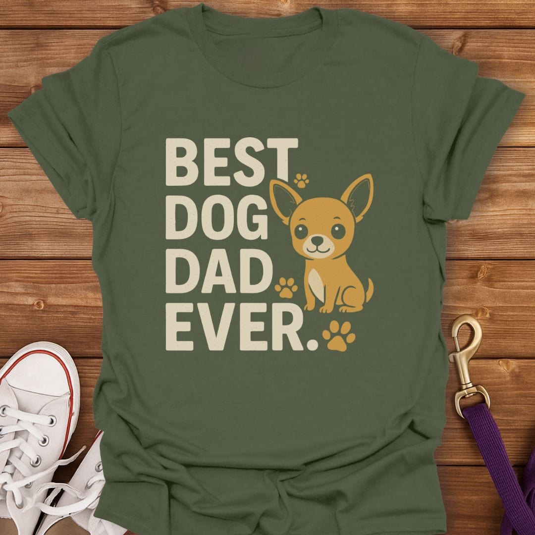 Proud Dog Dad T-Shirt Military Green / S