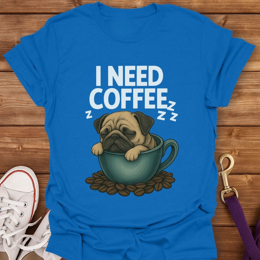 Pug in a Coffee Cup T-Shirt Royal / S